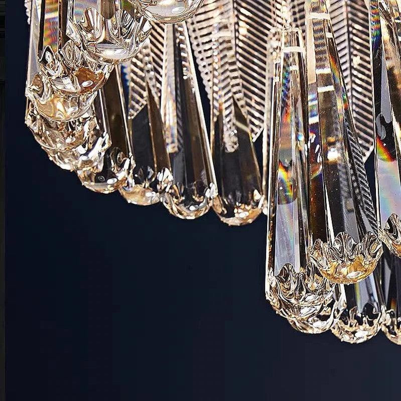 Flake Modern Three-tiered Raindrop Crystal Chandelier - Ineffable Lighting