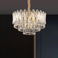 Flake Modern Three-tiered Raindrop Crystal Chandelier - Ineffable Lighting