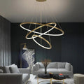 Multi Rings Modern Staircase Chandelier - Ineffable Lighting