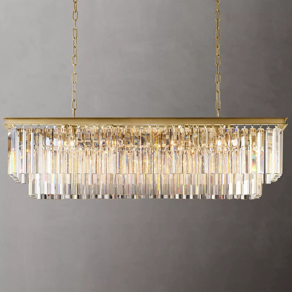 Odaon Crystal  2-Layer Rectangle Chandelier