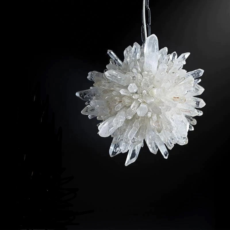 Rock Crystal Globe Pendant Light