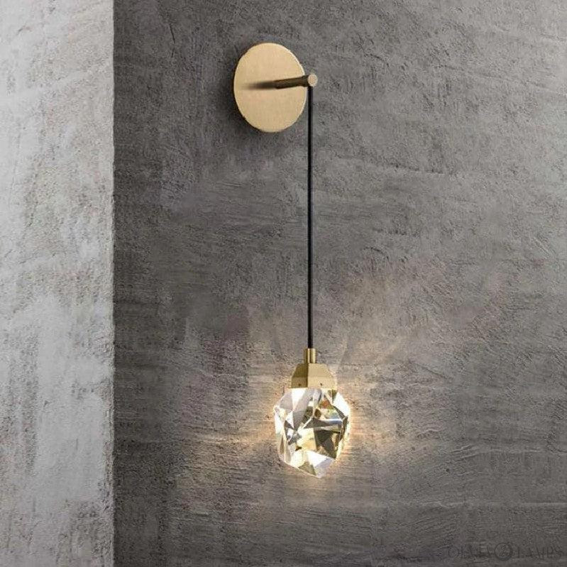 Zora Faceted Crystal Brass Wall Sconce - Ineffable Lighting