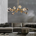 Zora Modern Faceted Crystal Chandelier For Living Room - Ineffable Lighting