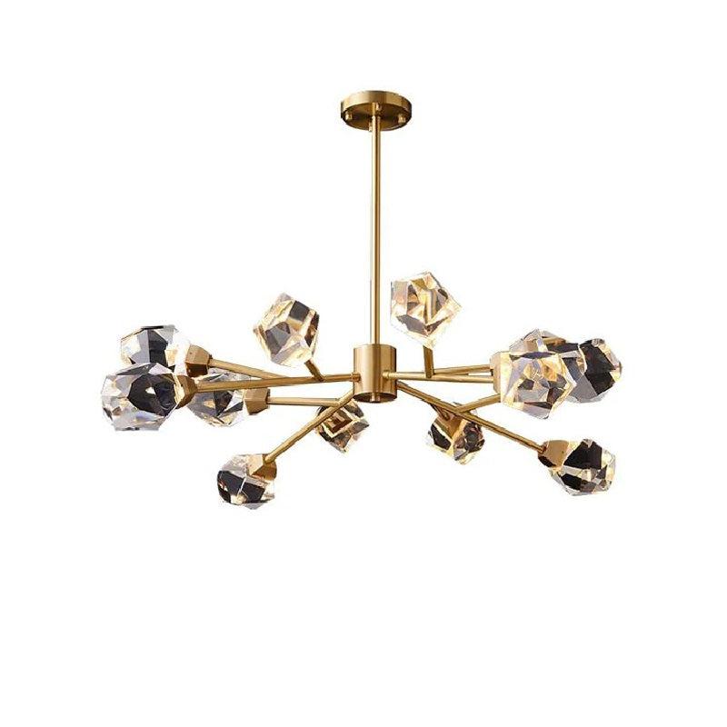 Zora Modern Faceted Crystal Chandelier For Living Room - Ineffable Lighting