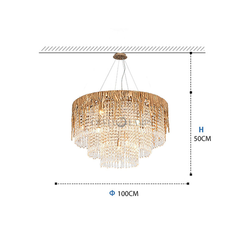 Round Multiple Tier Crystal Chandelier - Ineffable Lighting