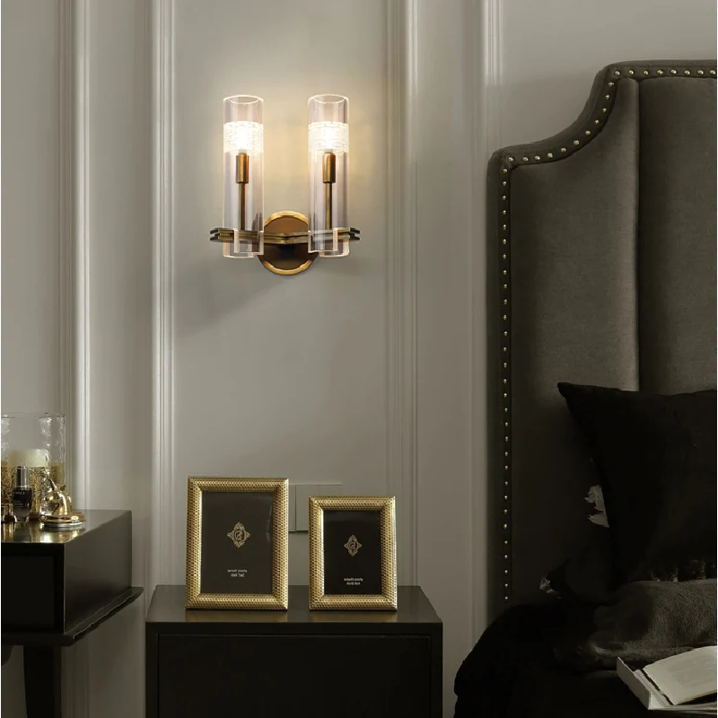 Nigel Modern Bedroom Double Wall Sconce - Ineffable Lighting