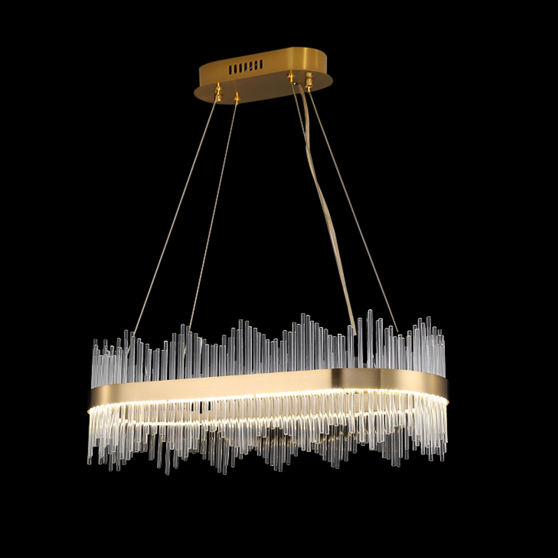 Skylar Oval Glass Chandelier For Dining Room - Ineffable Lighting