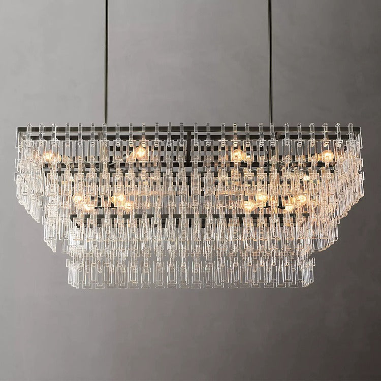 Marigan Tier K9 Crystal  Rectangle Chandelier