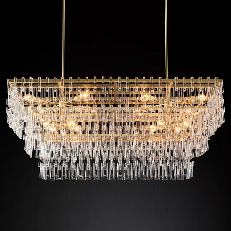 Marigan Tier K9 Crystal  Rectangle Chandelier